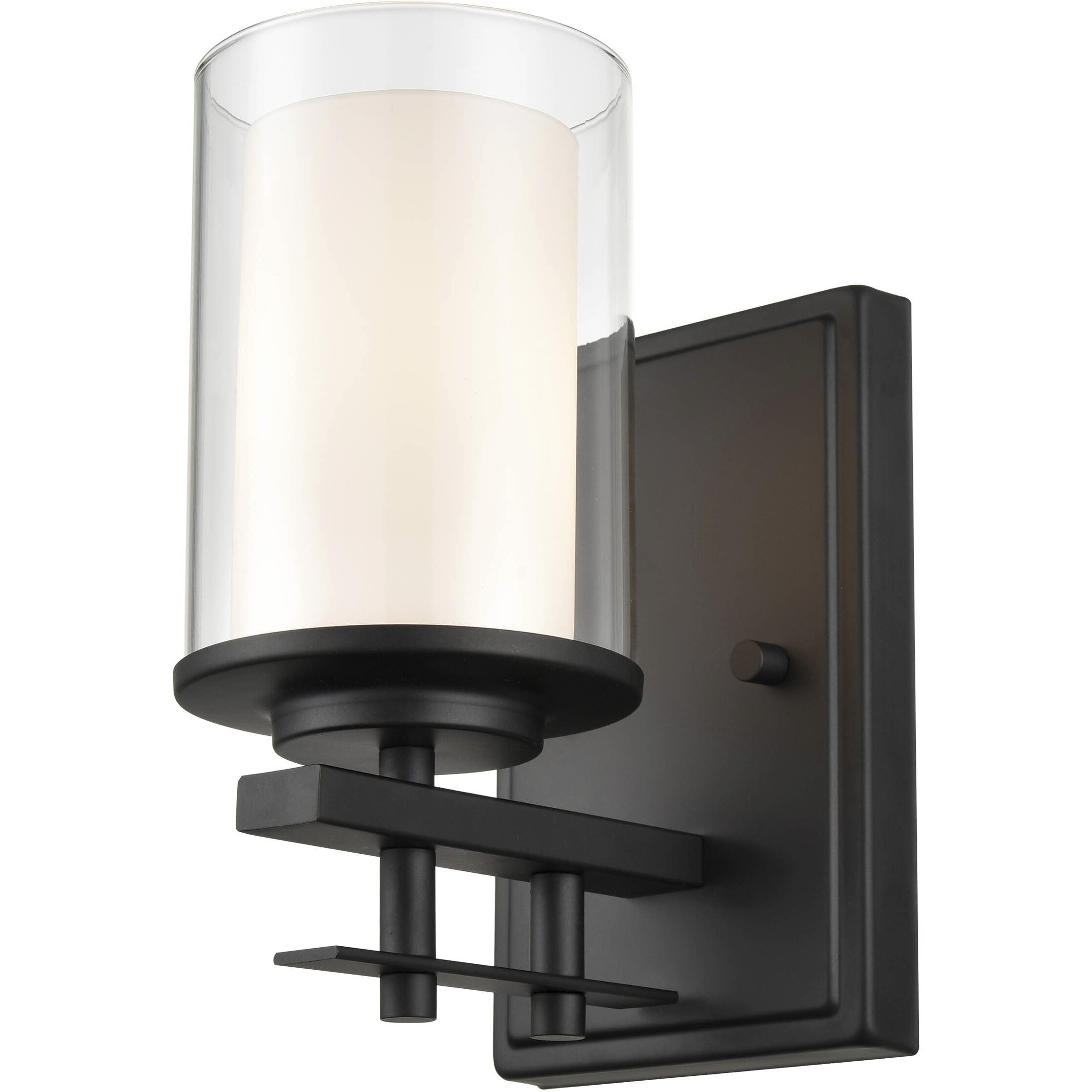Huderson 1 Light 6.5 inch Matte Black Bathroom Wall Sconce Wall Light